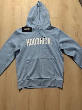 Hoodrich Light Blue Pullover Hoodie with White Logo